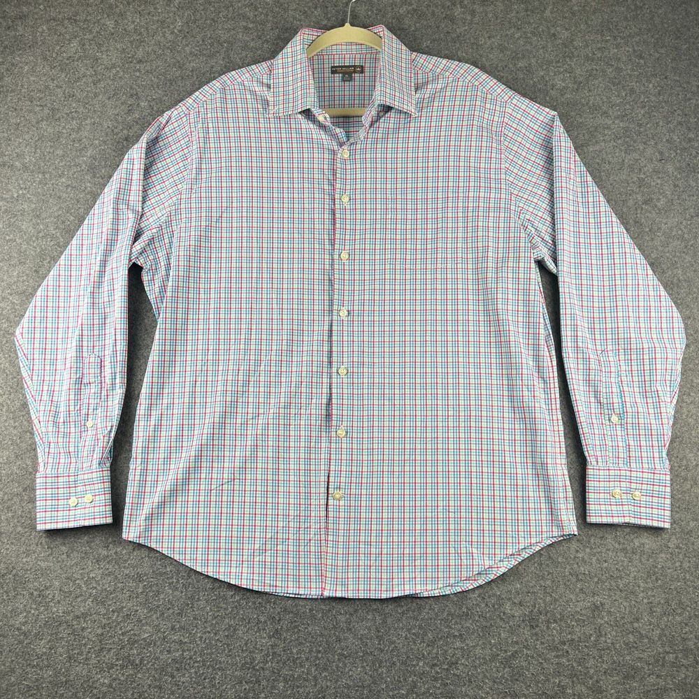 Peter Millar‎ Summer Comfort Button Down Shirt Mens Large Multicolor Plaid
